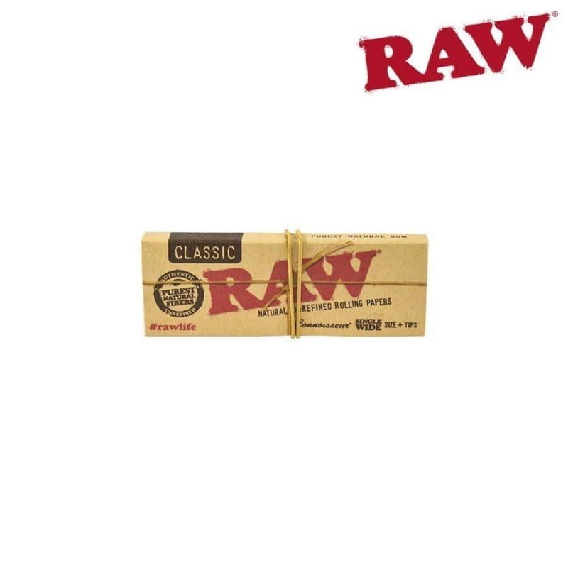 Bibułki RAW Connoisseur Single Wide + Filterki BOX 24  szt.