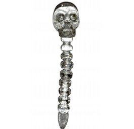 Dabber Szklany "Przeźroczysta Czaszka" CLOVER SKULL do Olejku 12 cm