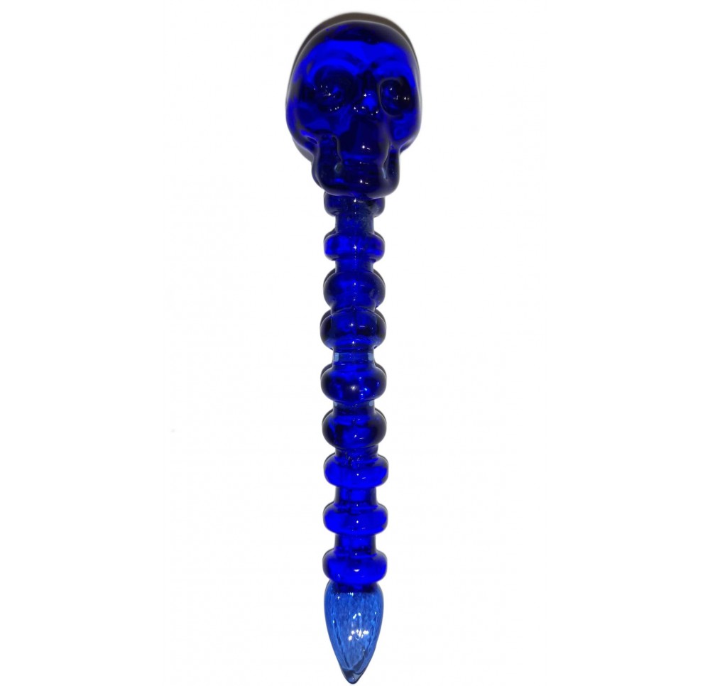 Dabber Szklany "Niebieska Czaszka" CLOVER SKULL do Olejku 12 cm